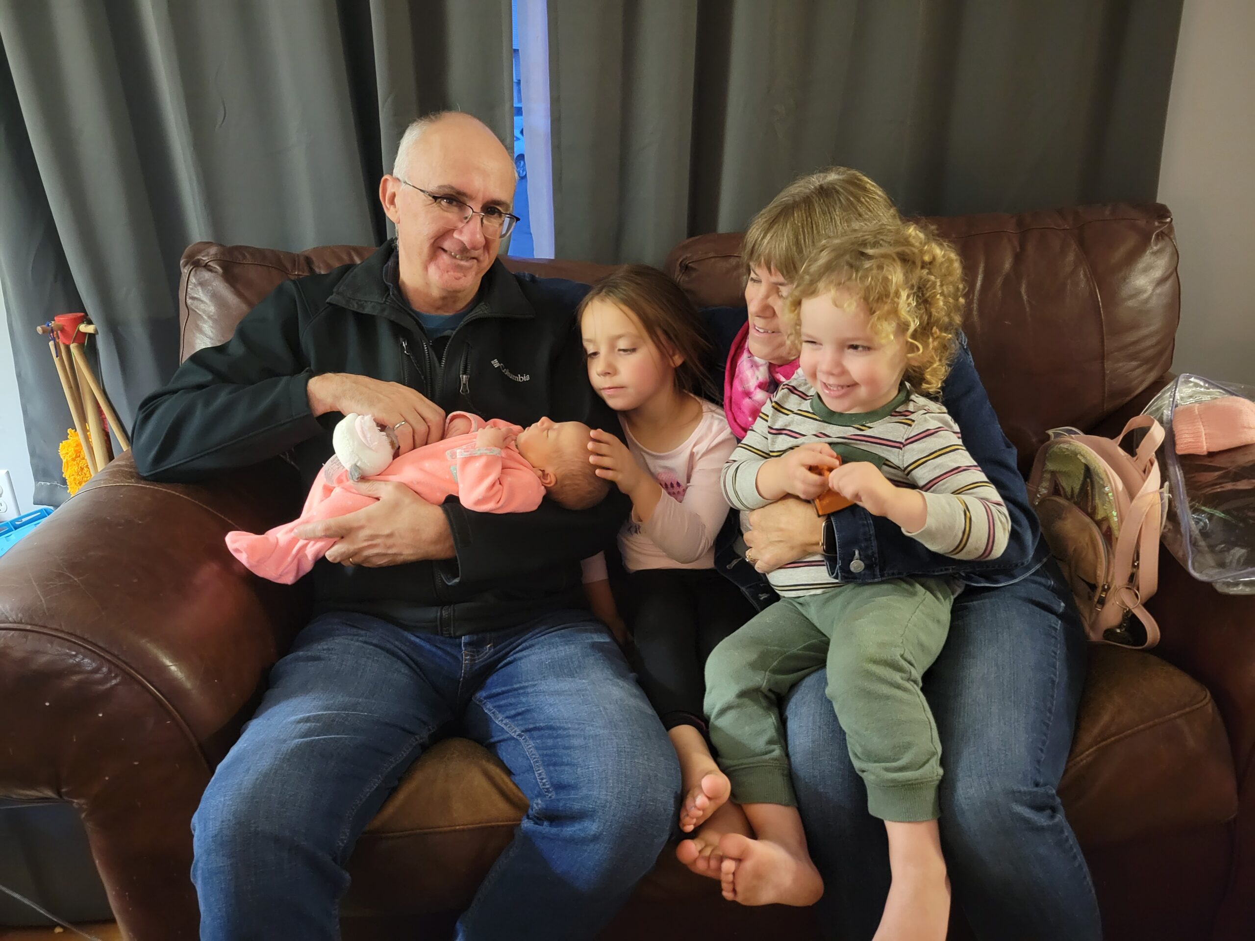 The Campbells with their grandchildren