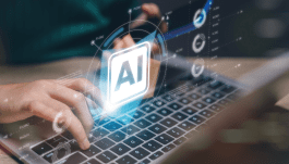 AI image with hands on a keyboard