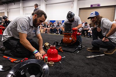 Beaufort-Jasper Water & Sewer Authority from Okatie, South Carolina won the men's Hydrant Hysteria competition at ACE in Denver.