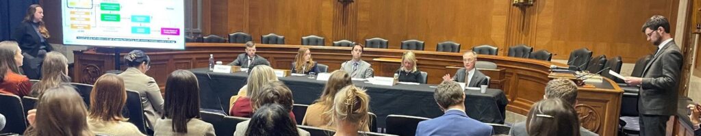 Pictured above from far left: Jay Tanner, AWWA; Ted Stiger, NAWC; Megan Seymour, AMWA; Greg Fogel, WateReuse Association; Amanda Aspatore, NACWA; Steve Via, AWWA; and Nate Norris, AWWA