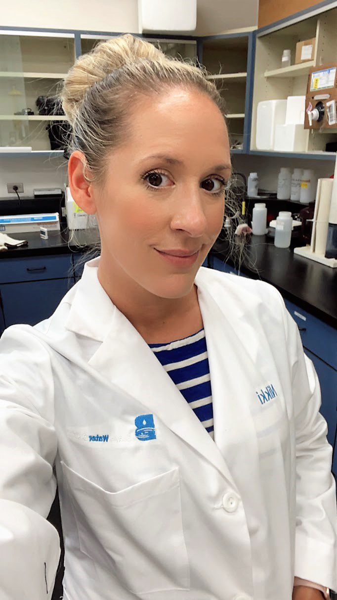 Nicole Holloway in the water lab