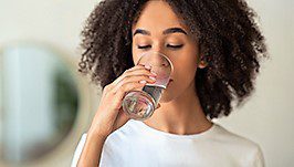 woman drinking water