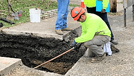 Pittsburgh Water and Sewer Authority replacing a lead service line.