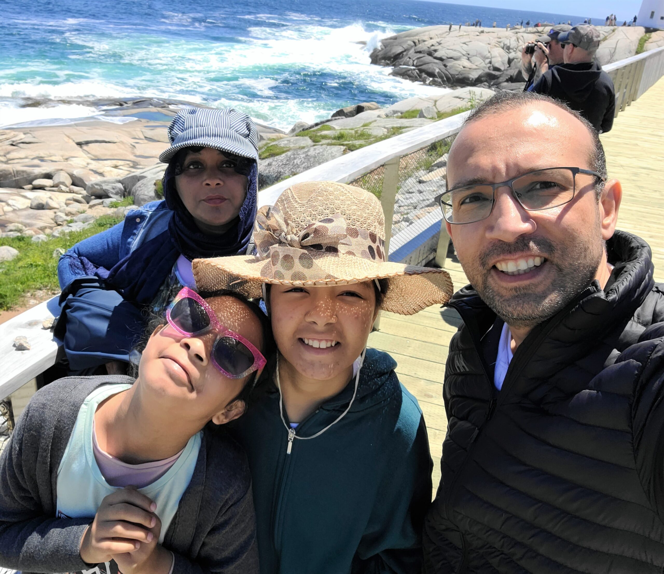 Osman hiking with family