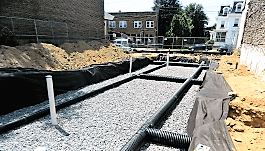 Stormwater Connect wiA vendor-built subsurface infiltration trench installed by a Philadelphia hardware store owner to reduce stormwater runoff. 