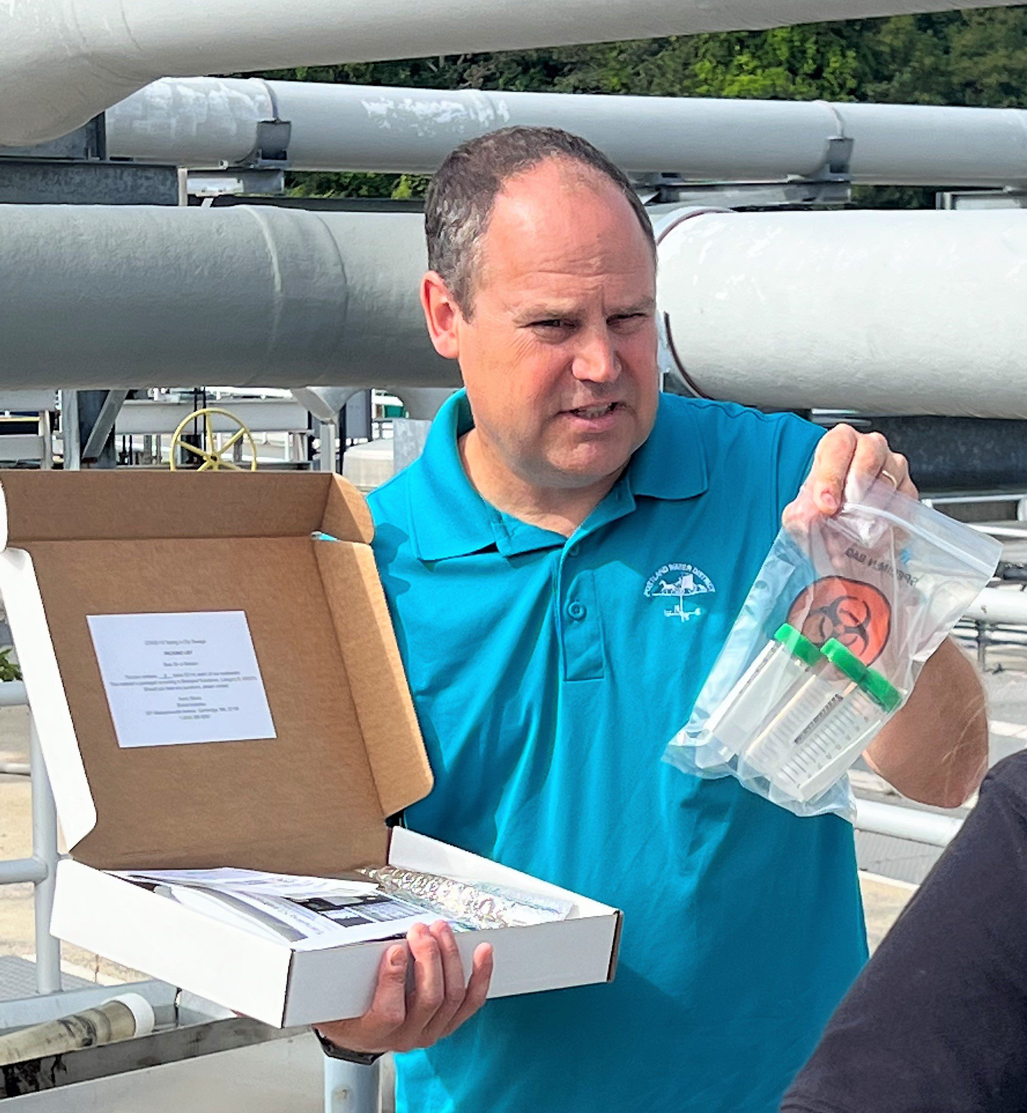 Portland Water's Scott Firmin talks about the wastewater sampling kits